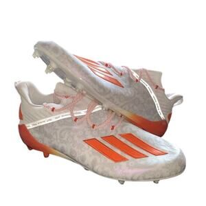 NEW RARE NWT Adidas Adizero Young King Orange Floral Football Cleats Size 10